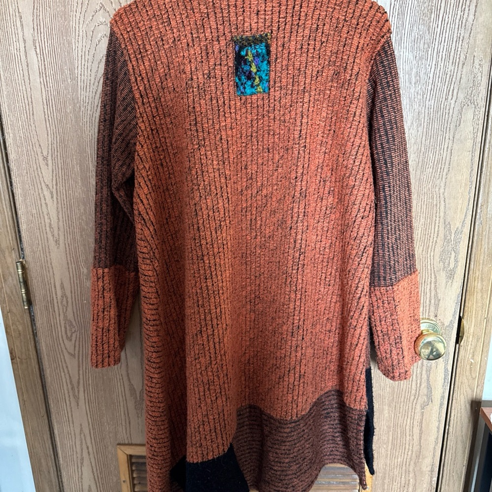 Lee Andersen Asymmetrical Tunic Sweater S Patchwork Art to Wear Cottagecore - Picture 2 of 8